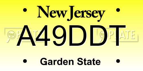 A49DDT New Jersey License Plate