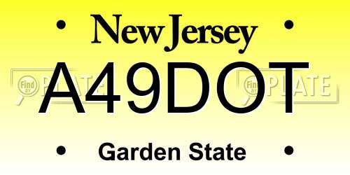 A49DOT New Jersey License Plate