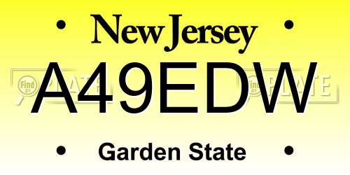 A49EDW New Jersey License Plate