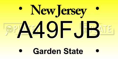 A49FJB New Jersey License Plate