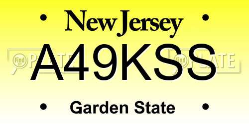 A49KSS New Jersey License Plate