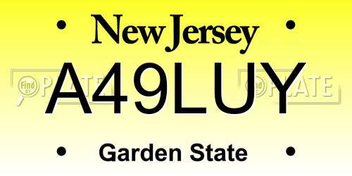 A49LUY New Jersey License Plate