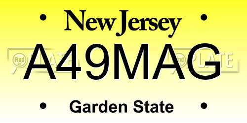 A49MAG New Jersey License Plate