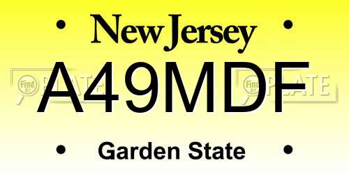 A49MDF New Jersey License Plate