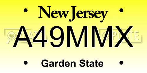 A49MMX New Jersey License Plate