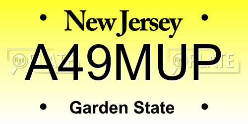 A49MUP New Jersey License Plate