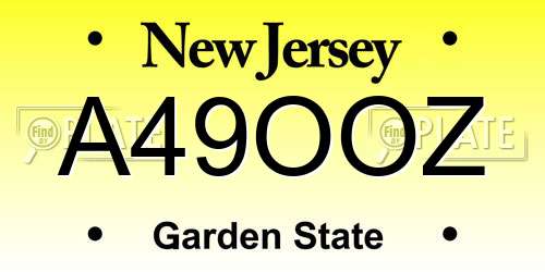A49OOZ New Jersey License Plate