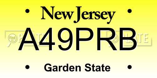 A49PRB New Jersey License Plate