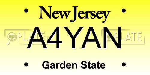 A4YAN New Jersey License Plate