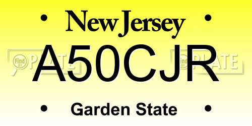 A50CJR New Jersey License Plate