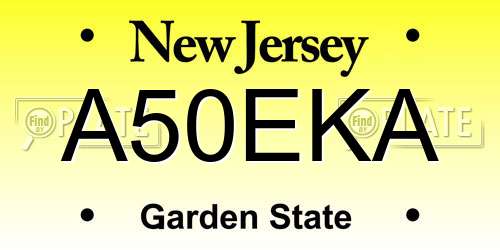 A50EKA New Jersey License Plate