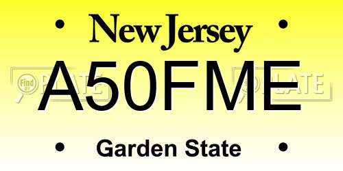 A50FME New Jersey License Plate