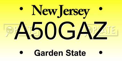 A50GAZ New Jersey License Plate