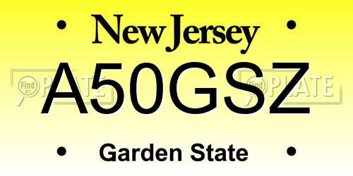 A50GSZ New Jersey License Plate