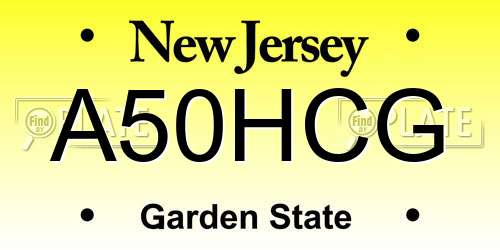 A50HCG New Jersey License Plate