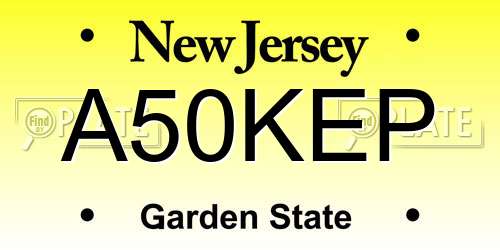 A50KEP New Jersey License Plate
