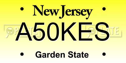 A50KES New Jersey License Plate