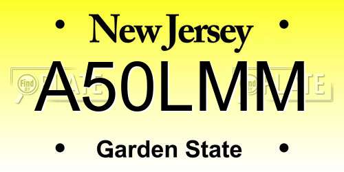 A50LMM New Jersey License Plate