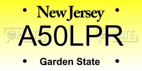 A50LPR New Jersey License Plate