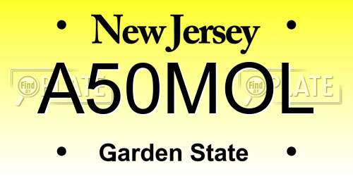 A50MOL New Jersey License Plate