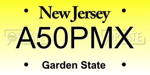 A50PMX New Jersey License Plate