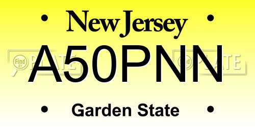 A50PNN New Jersey License Plate