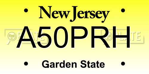 A50PRH New Jersey License Plate