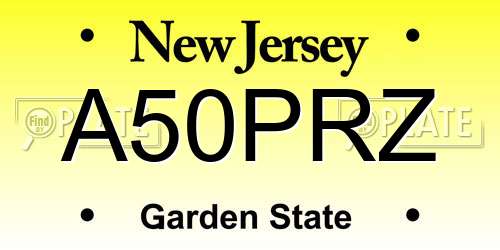 A50PRZ New Jersey License Plate