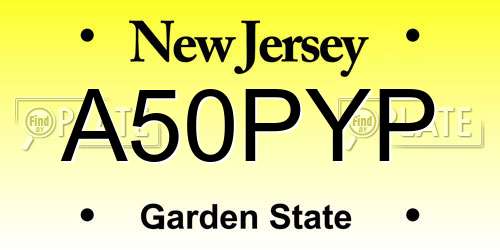A50PYP New Jersey License Plate