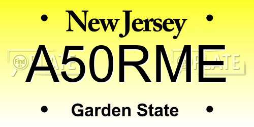 A50RME New Jersey License Plate