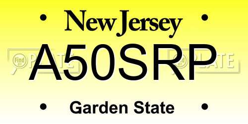 A50SRP New Jersey License Plate