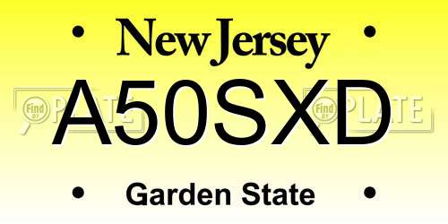 A50SXD New Jersey License Plate