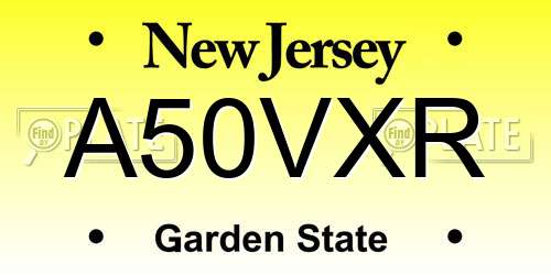 A50VXR New Jersey License Plate
