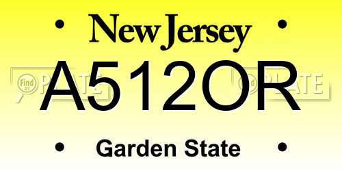 A512OR New Jersey License Plate