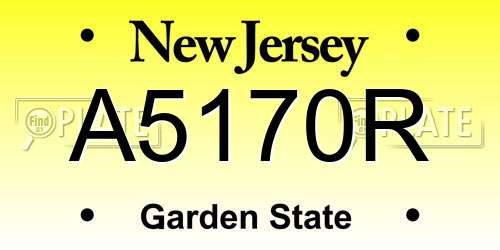A5170R New Jersey License Plate
