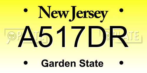A517DR New Jersey License Plate