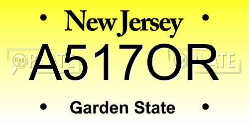 A517OR New Jersey License Plate