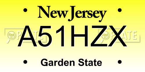 A51HZX New Jersey License Plate