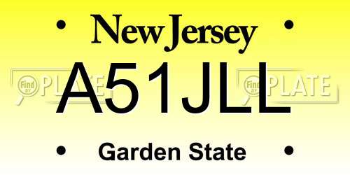 A51JLL New Jersey License Plate
