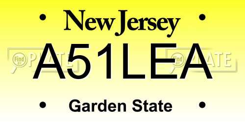 A51LEA New Jersey License Plate