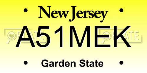 A51MEK New Jersey License Plate
