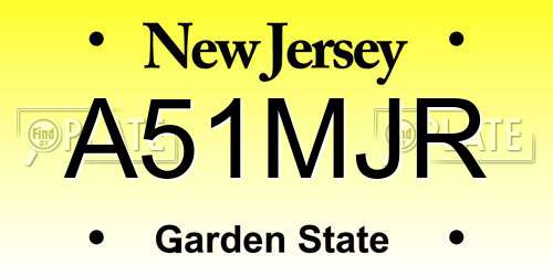 A51MJR New Jersey License Plate