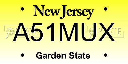 A51MUX New Jersey License Plate