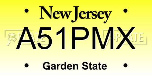 A51PMX New Jersey License Plate
