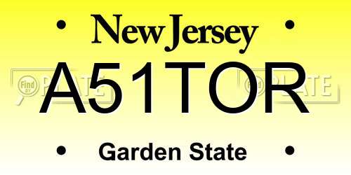 A51TOR New Jersey License Plate
