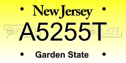 A5255T New Jersey License Plate