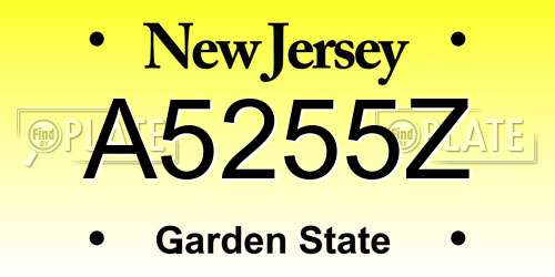 A5255Z New Jersey License Plate