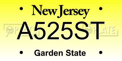 A525ST New Jersey License Plate