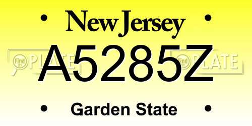 A5285Z New Jersey License Plate