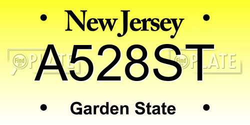 A528ST New Jersey License Plate